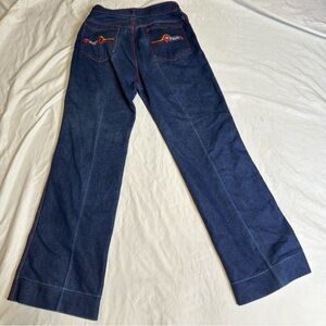 Vintage 80s 90s Embroidered Denim Jeans w/ Rainbow Floral Back Pocket Size xs